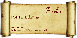 Pohli Léna névjegykártya